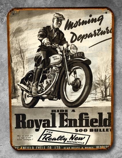 Plaque métal vintage Royal Enfield Bullet