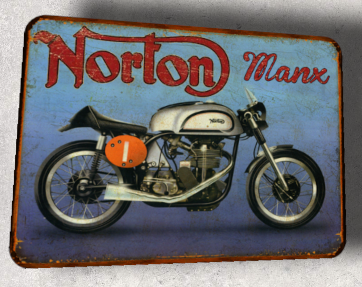 Plaque métal vintage Norton Manx