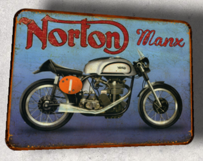 Plaque métal vintage Norton Manx