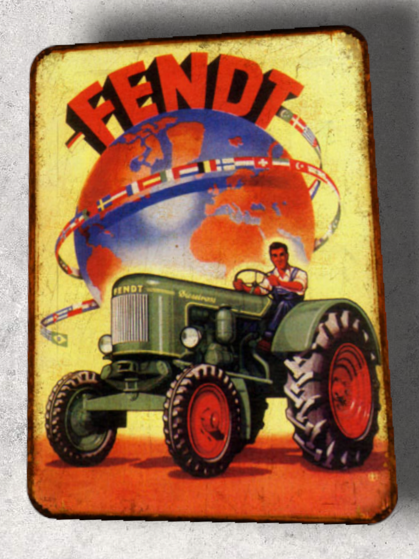 Plaque métal vintage Tracteur Fendt