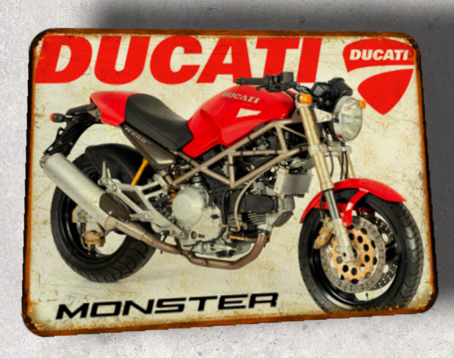 Plaque métal vintage Ducati 900 Monster