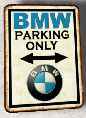 Plaque métal vintage Parking BMW