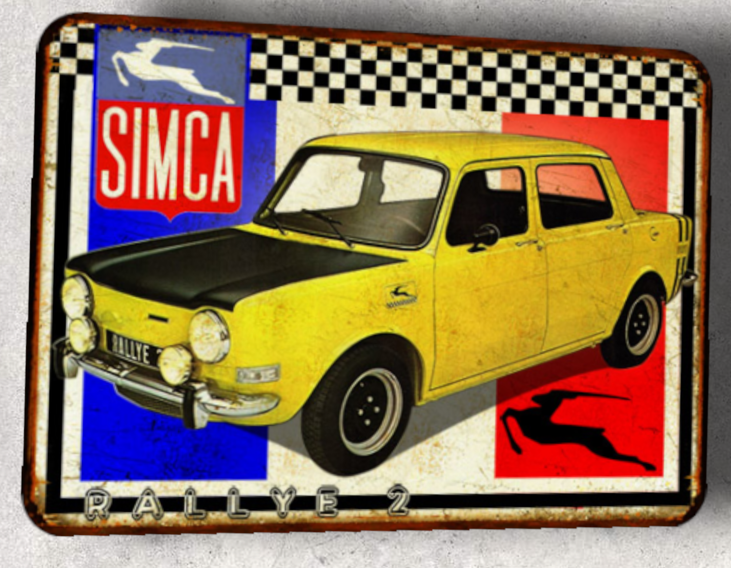 Plaque métal vintage simca 1000 Rallye 2