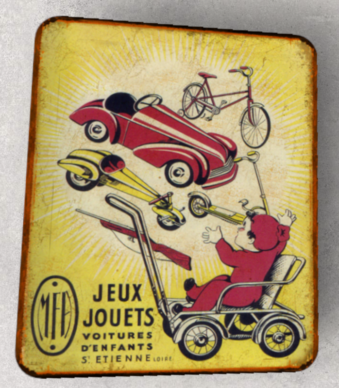Plaque métal vintage Jouets MFA