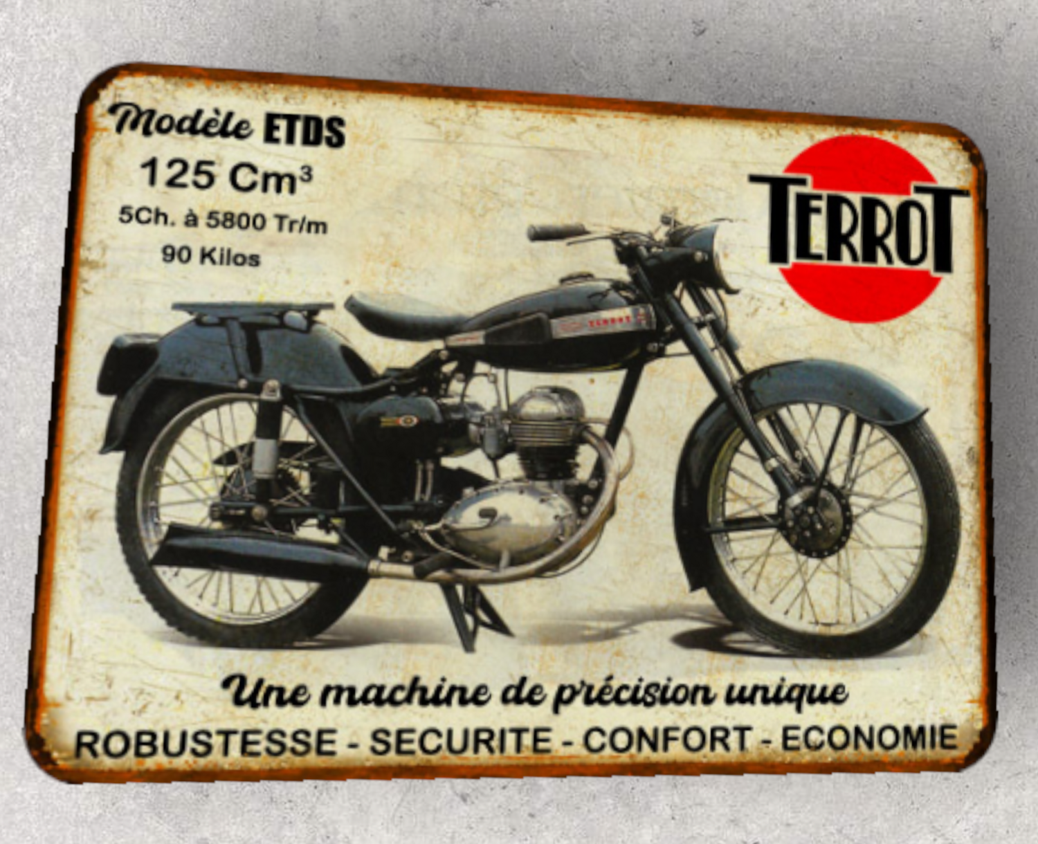 Plaque métal vintage Terrot 125 ETDS