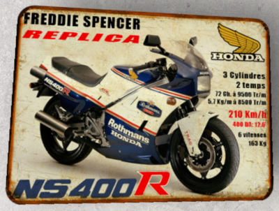 Plaque métal vintage Honda NS 400 R