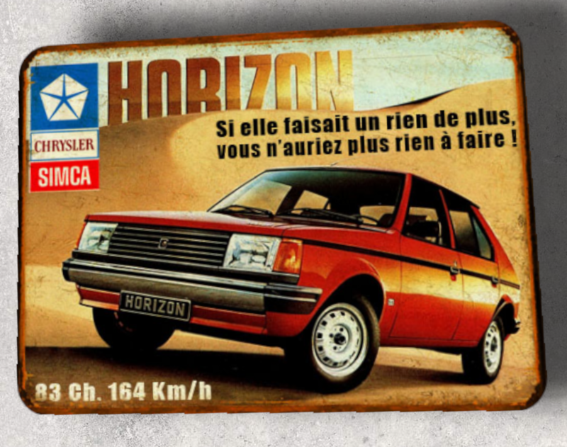 Plaque métal vintage Simca Talbot Horizon
