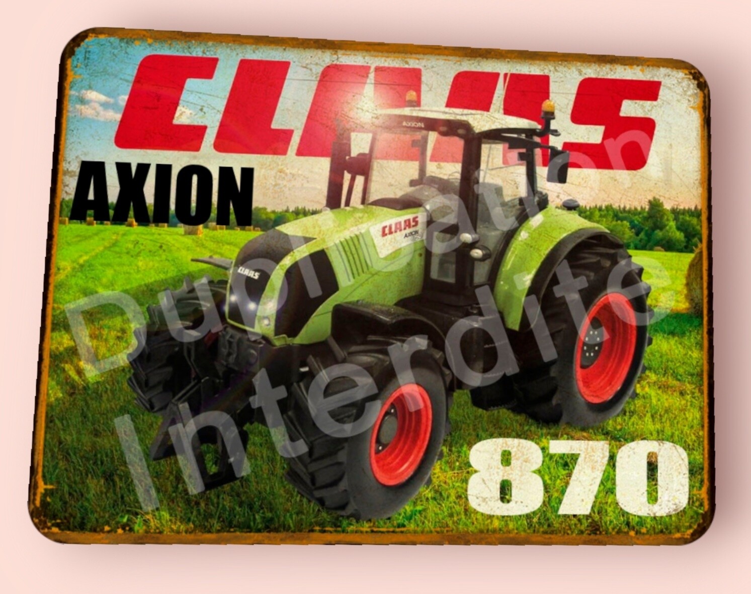 Plaque métal vintage Claas 870