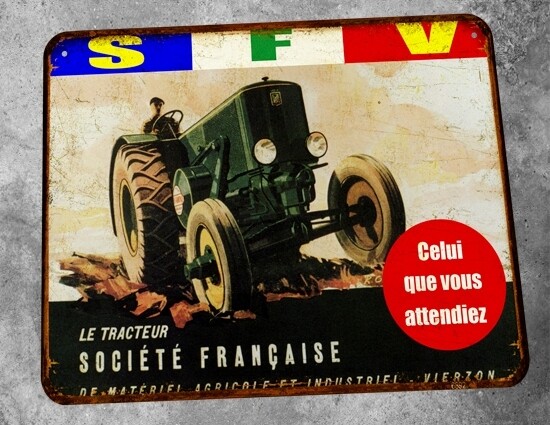 Plaque métal vintage SFV Tracteur
