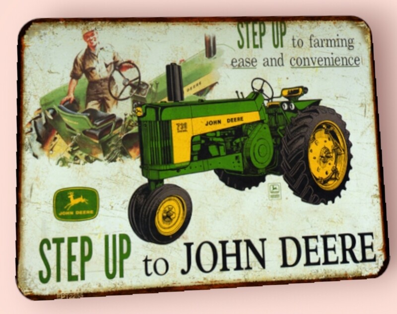 Plaque métal vintage Tracteur John Deere Américain 730