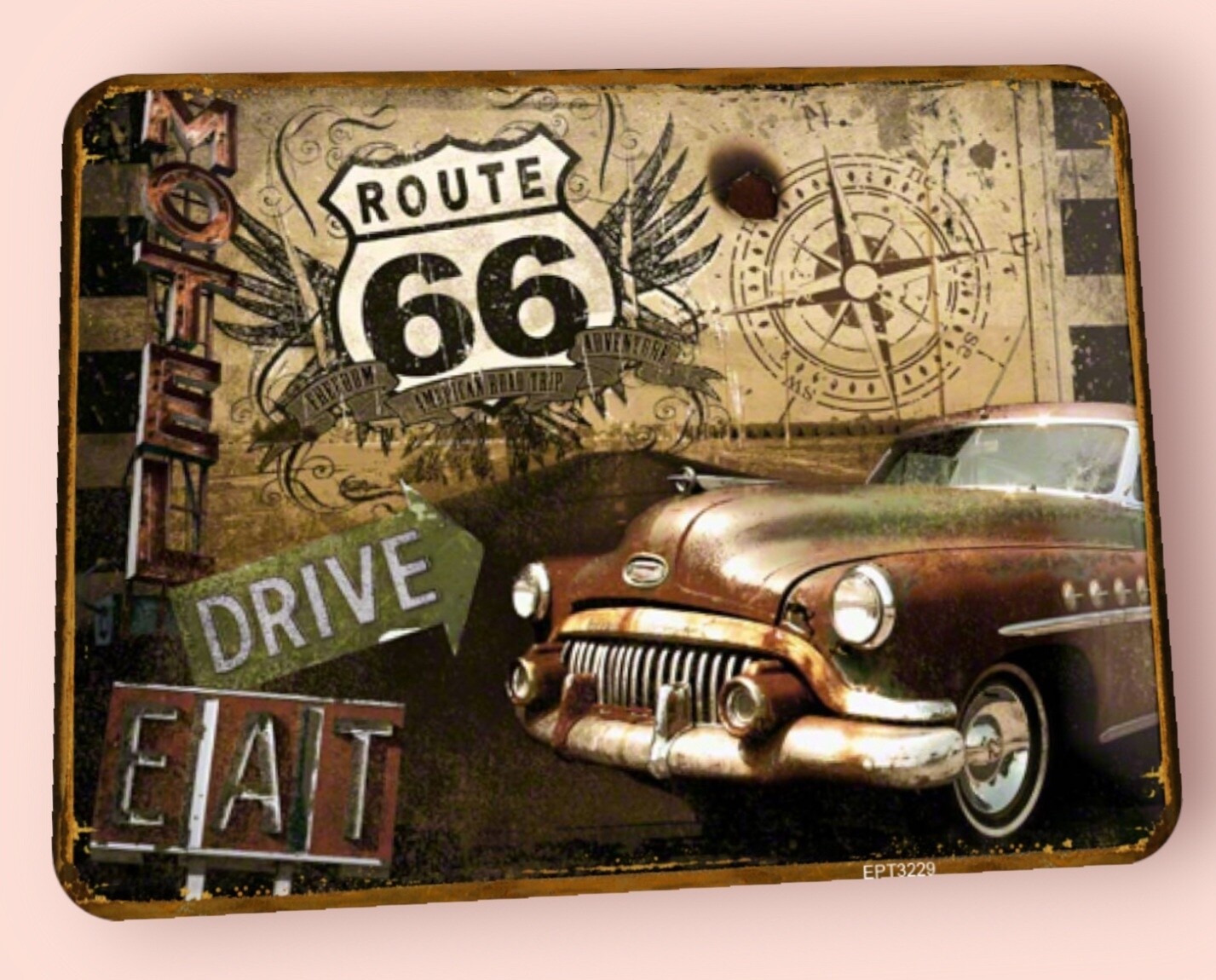 Plaque métal vintage Buick route 66