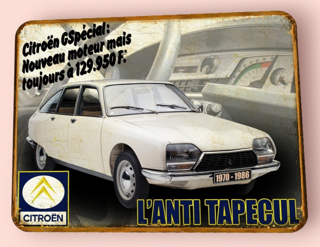 Plaque métal vintage Citroën GS