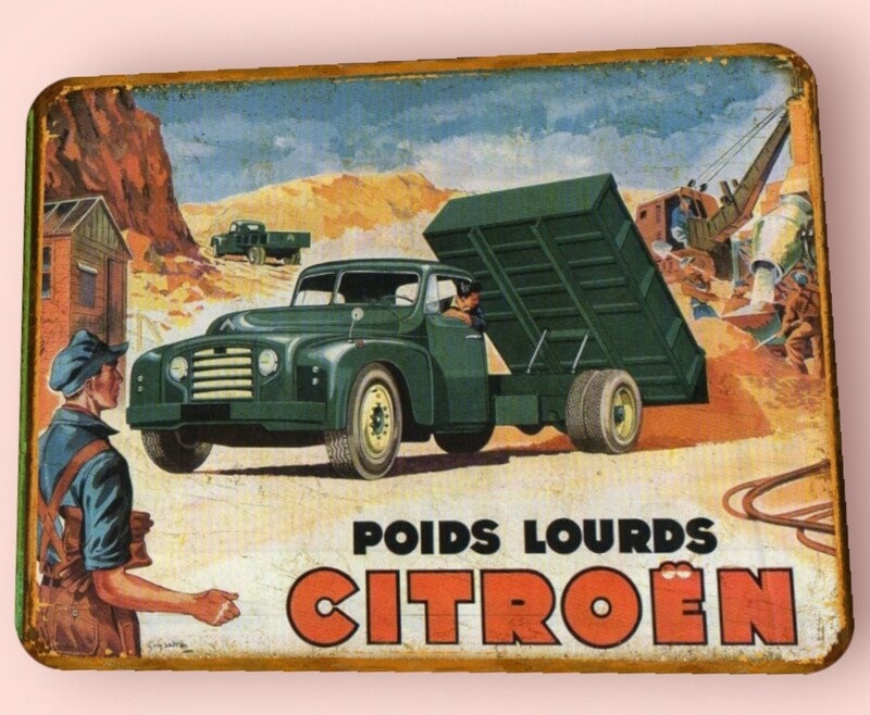 Plaque métal vintage Citroën Poids Lourds