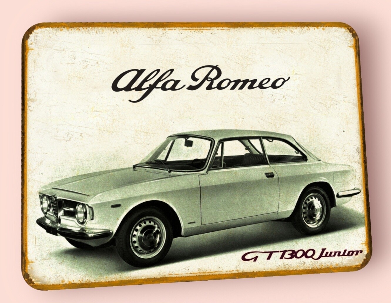 Plaque métal vintage Alfa Roméo GT 1300 junior
