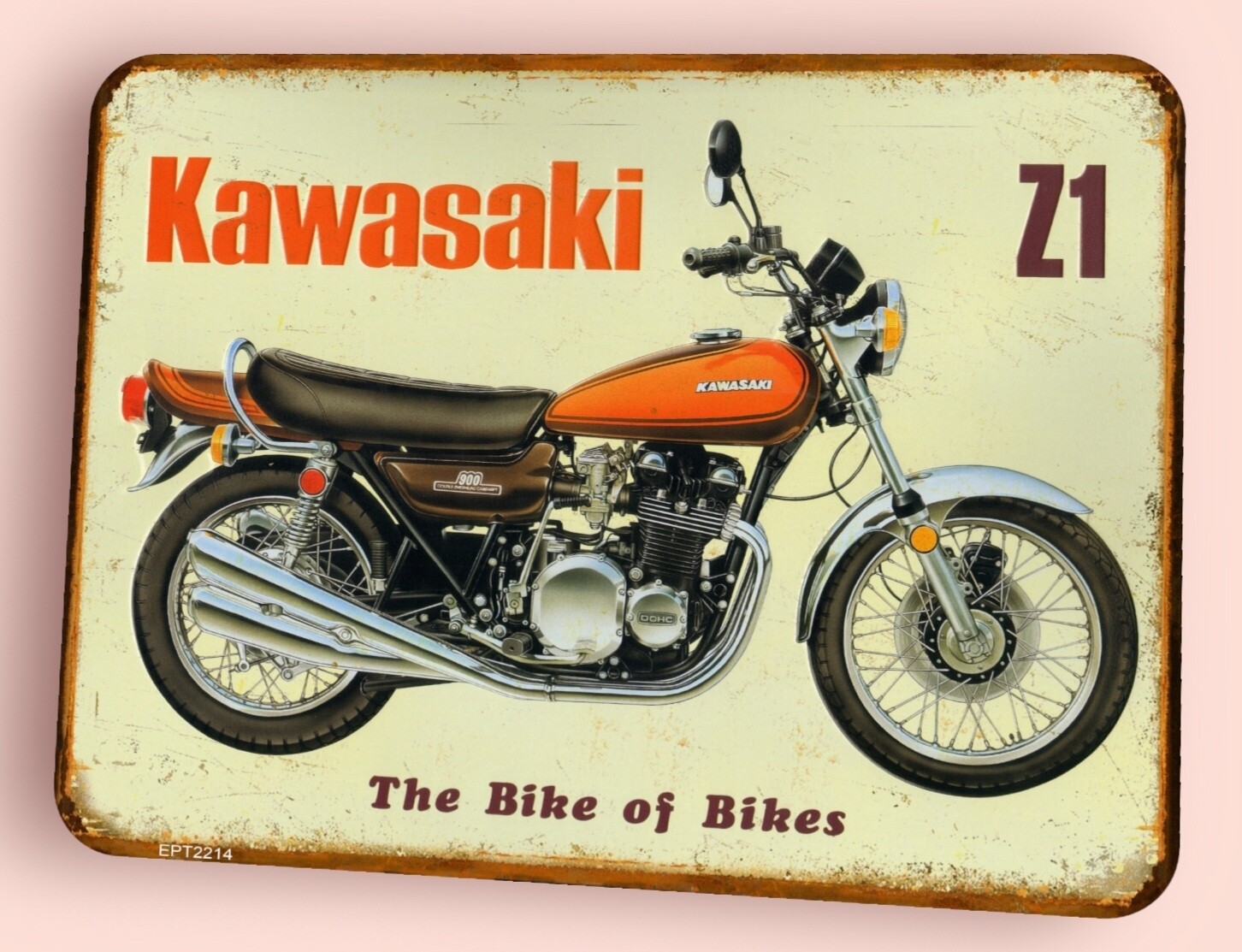 Plaque métal vintage Kawasaki 900 Z1 . The bike of bikes