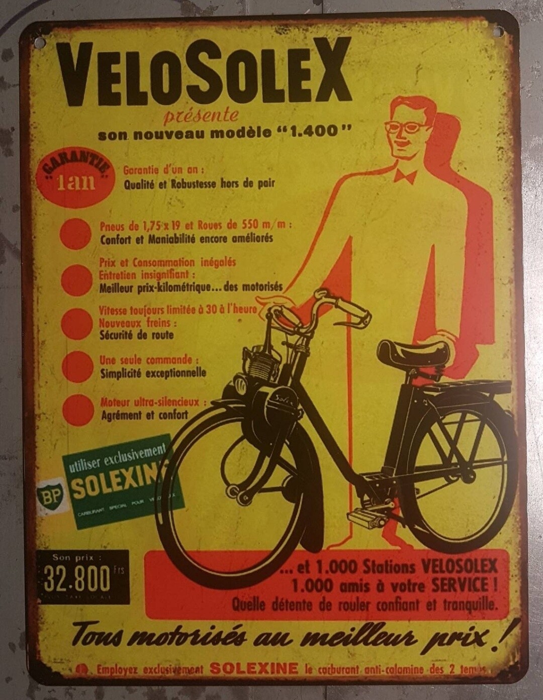 Plaque métal vintage Solex Homme