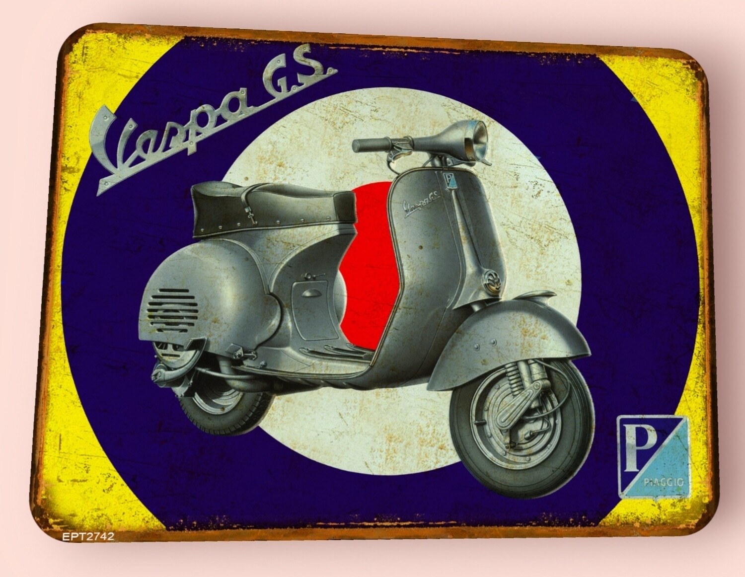 Plaque métal vintage Vespa GS