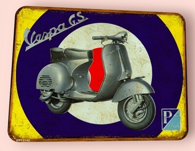 Plaque métal vintage Vespa GS