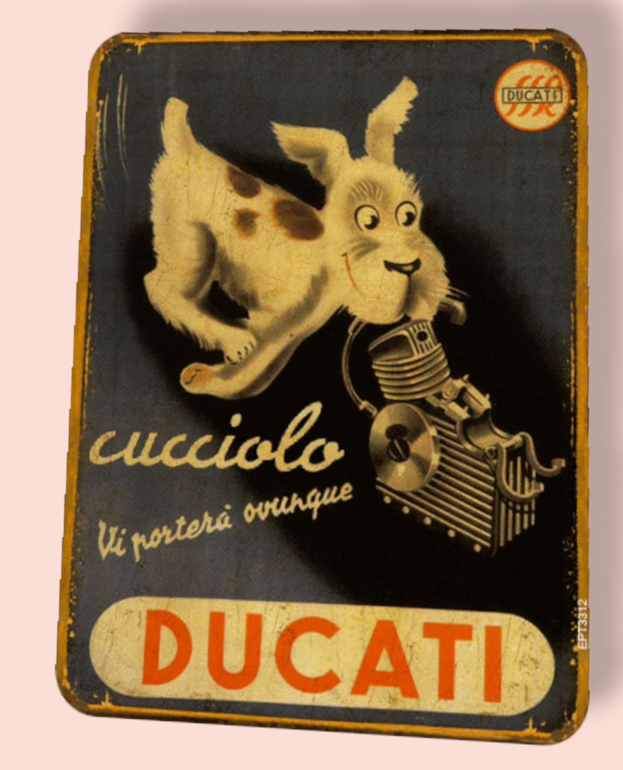 Plaque métal vintage Ducati cucciolo