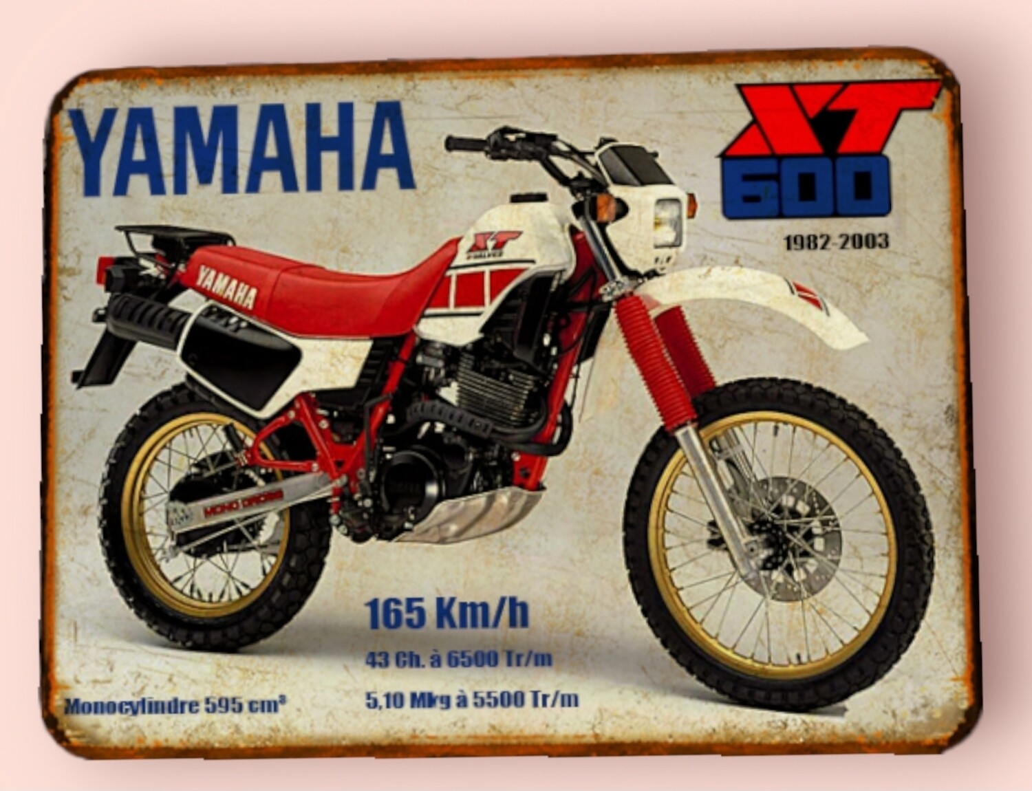 Plaque métal vintage Yamaha 600XT