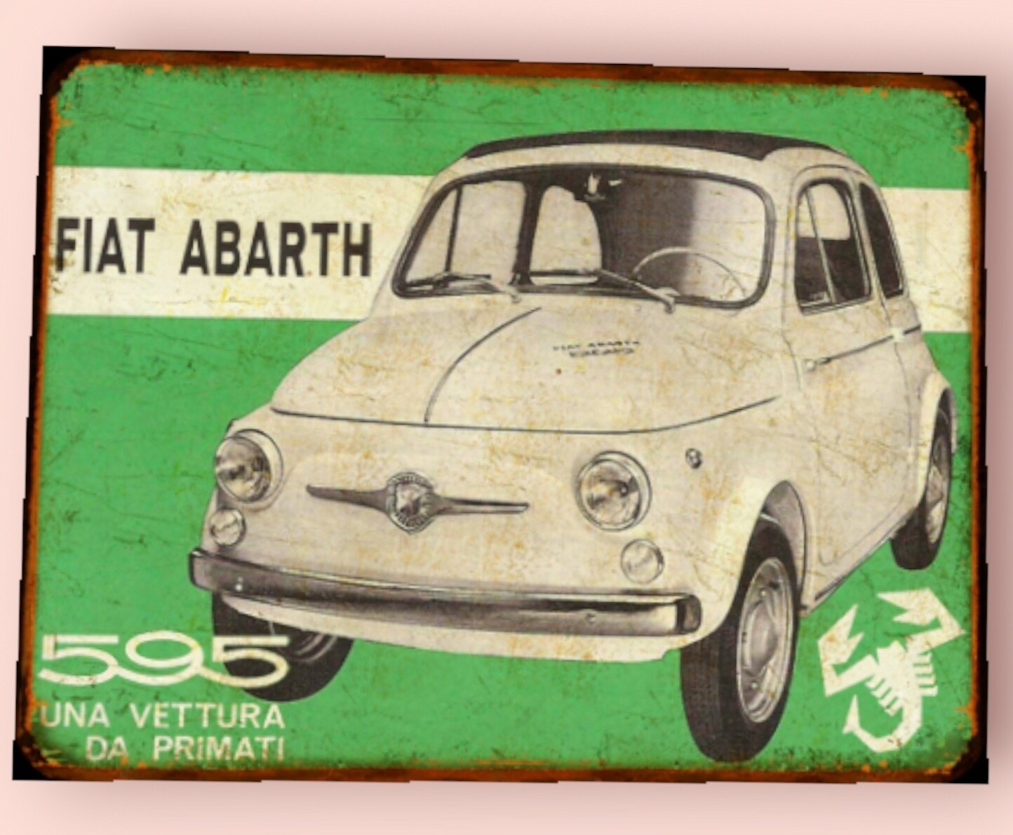 Plaque métal vintage Fiat Abarth 595