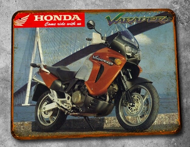 Plaque métal vintage Honda XLV 1000 Varadero
