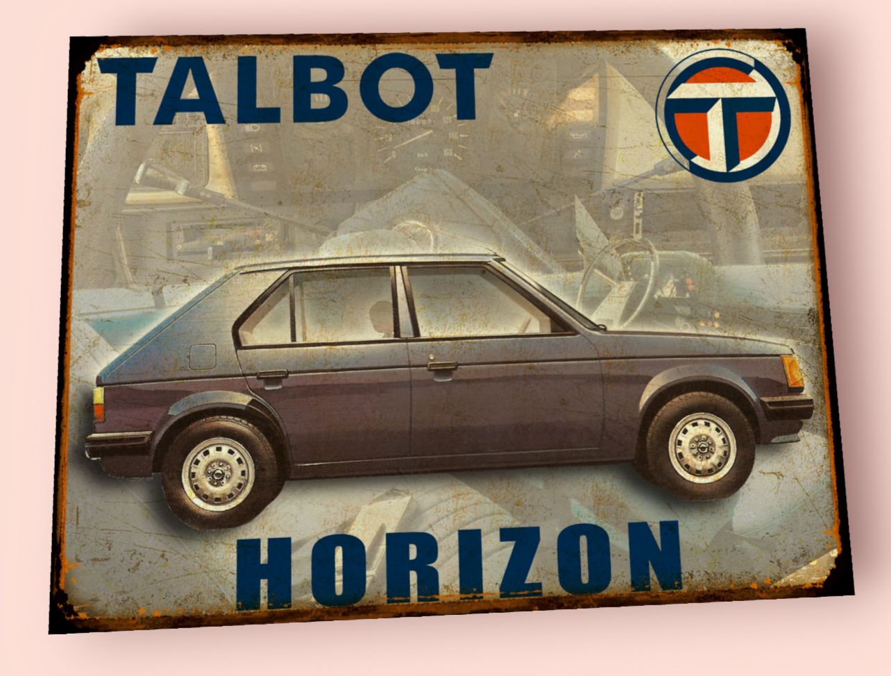 Plaque métal vintage Simca Talbot Horizon