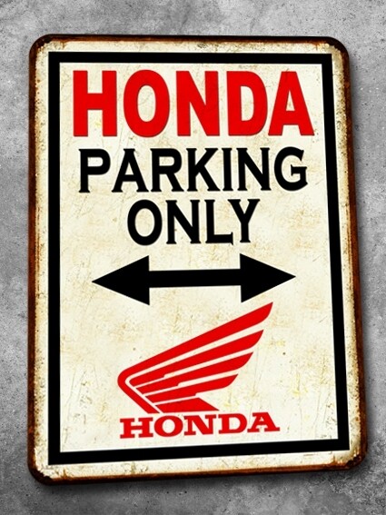 Plaque métal vintage Parking Honda