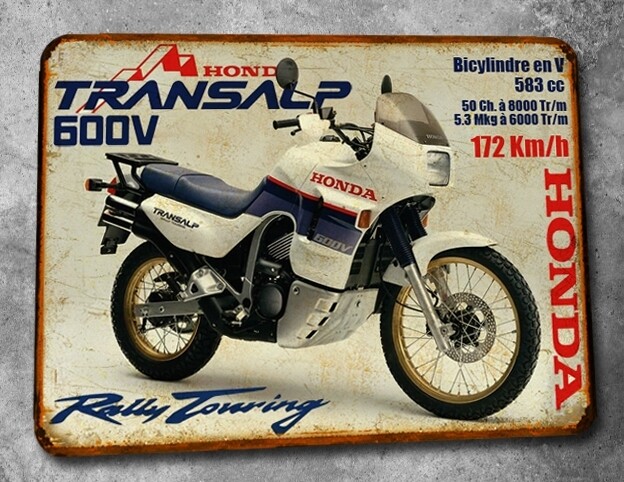 Plaque métal vintage Honda 600 Transalp (PD01)