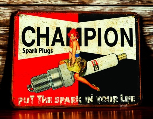 Plaque métal vintage Bougies Champion