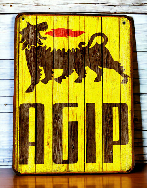 Plaque métal vintage Agip