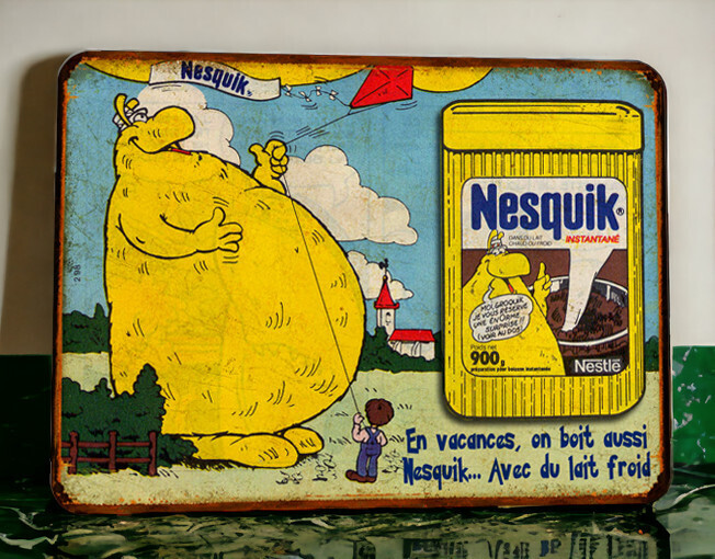 Plaque métal vintage Nesquik Chocolat