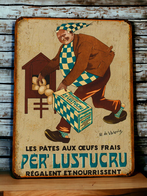 Plaque métal vintage Lustucru Pates