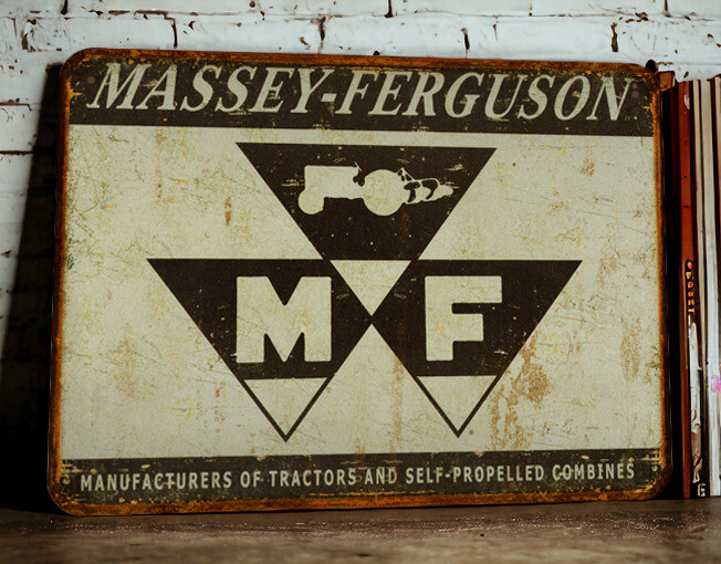 Plaque métal vintage Massey Ferguson logo