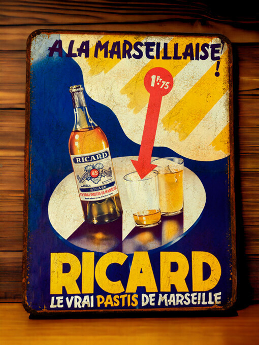 Plaque métal vintage Ricard table