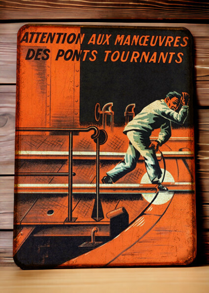 Plaque métal vintage SNCF Pont tournant