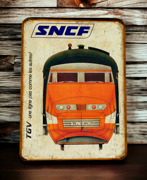 Plaque métal vintage SNCF TGV
