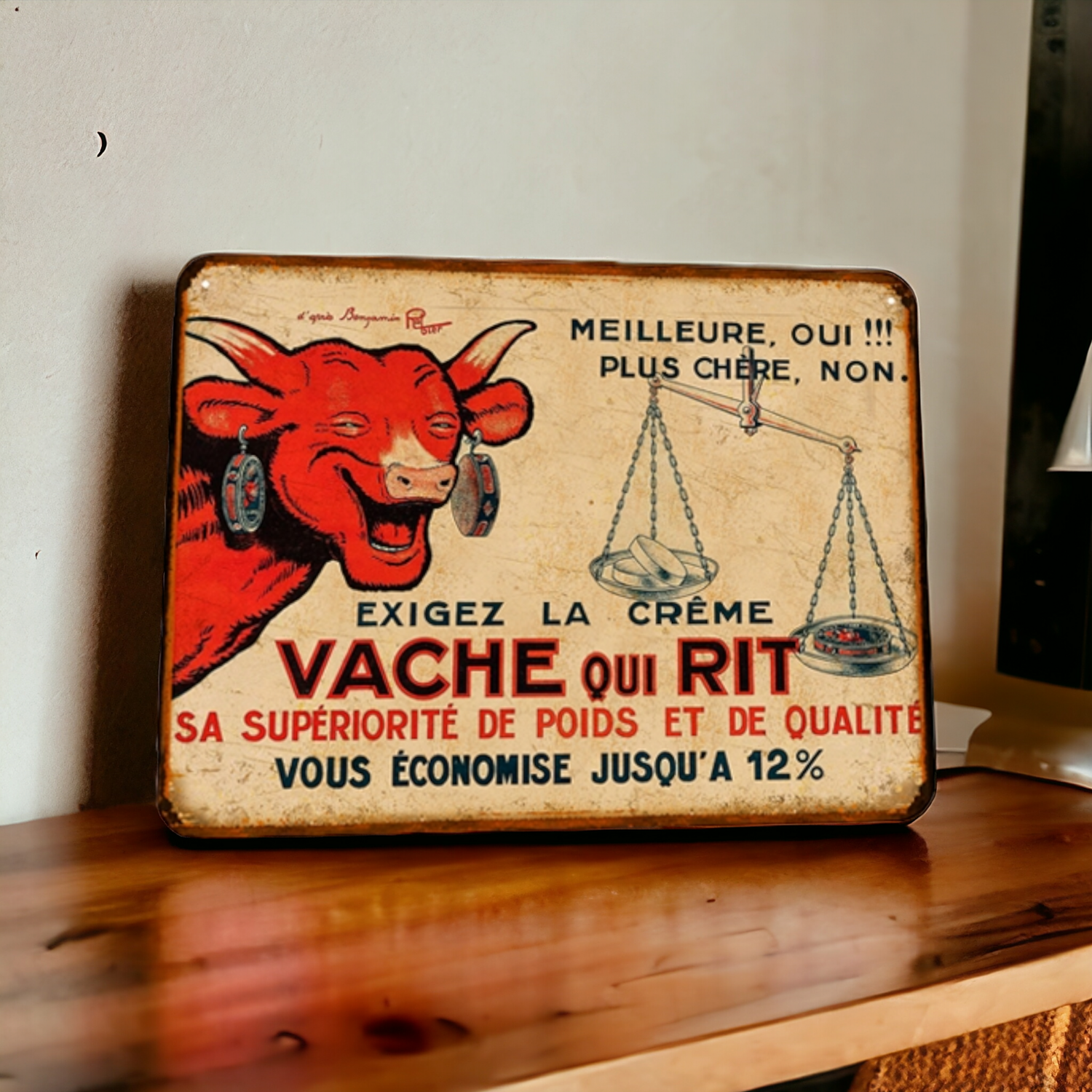 Plaque métal vintage Vache qui Rit