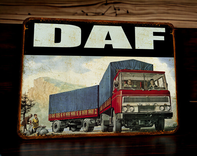 Plaque métal vintage Daf Truck