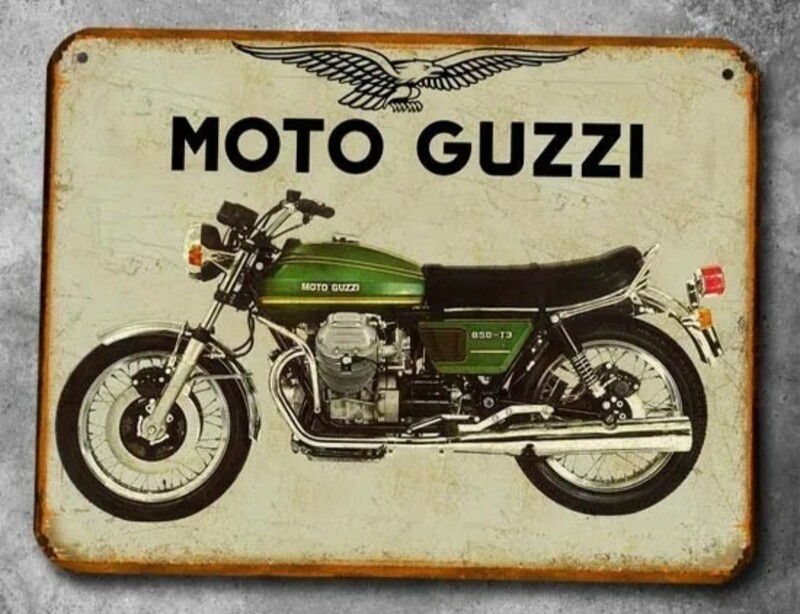 Plaque métal vintage Moto Guzzi 850 T3