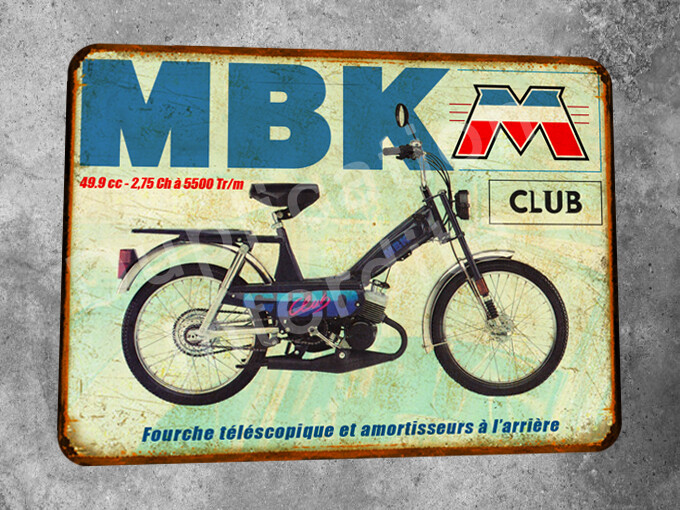 Plaque métal vintage MBK club