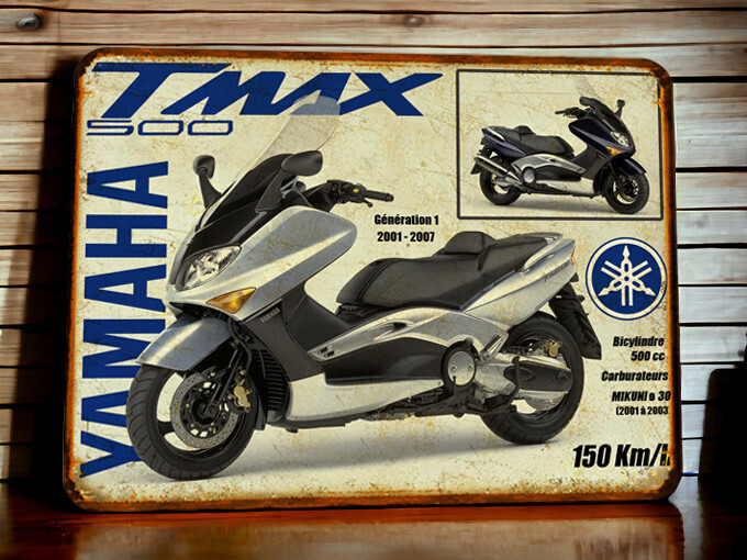 Plaque métal vintage Yamaha Tmax (2001 - 2007)