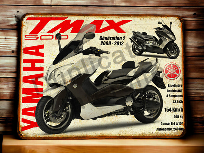 Plaque métal vintage Yamaha Tmax (2007 - 2012)