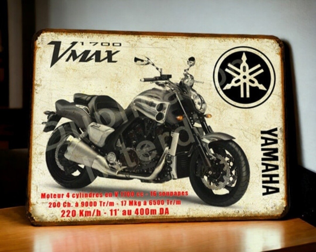 Plaque métal vintage Yamaha 1700 Vmax