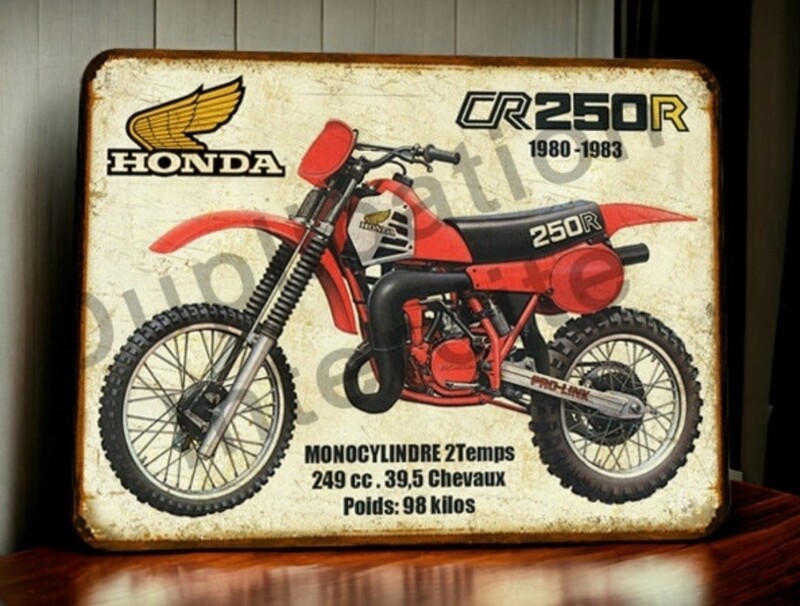 Plaque métal vintage Honda CR 250 R