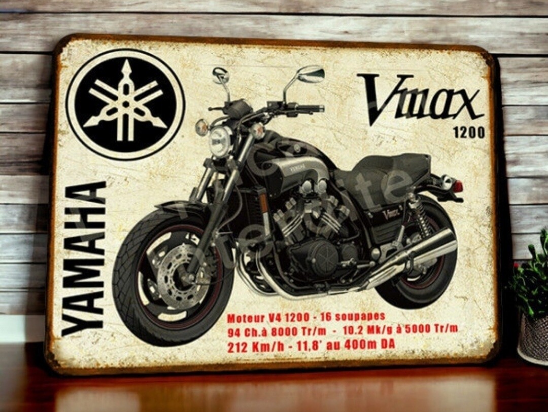 Plaque métal vintage Yamaha 1200 Vmax