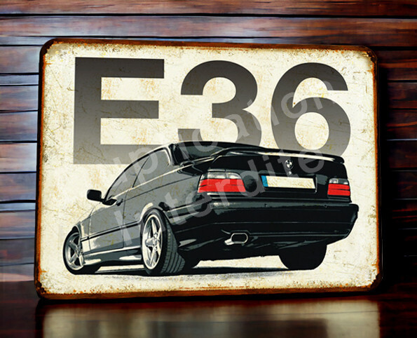 Plaque métal vintage BMW E36
