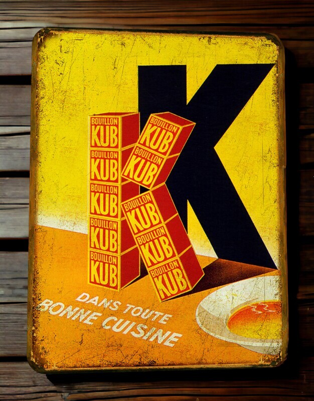 Plaque métal vintage Bouillon Kub