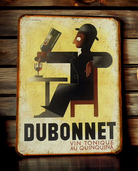 Plaque métal vintage Dubonnet