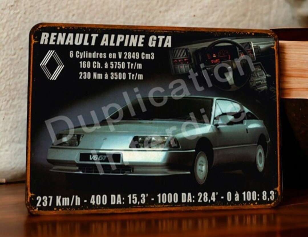 Plaque métal vintage Alpine GTA V6